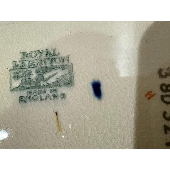 Vtg Royal Leighton Ceramic Porcelain Platter, 12", Gold Detail England - Picture 5 of 8